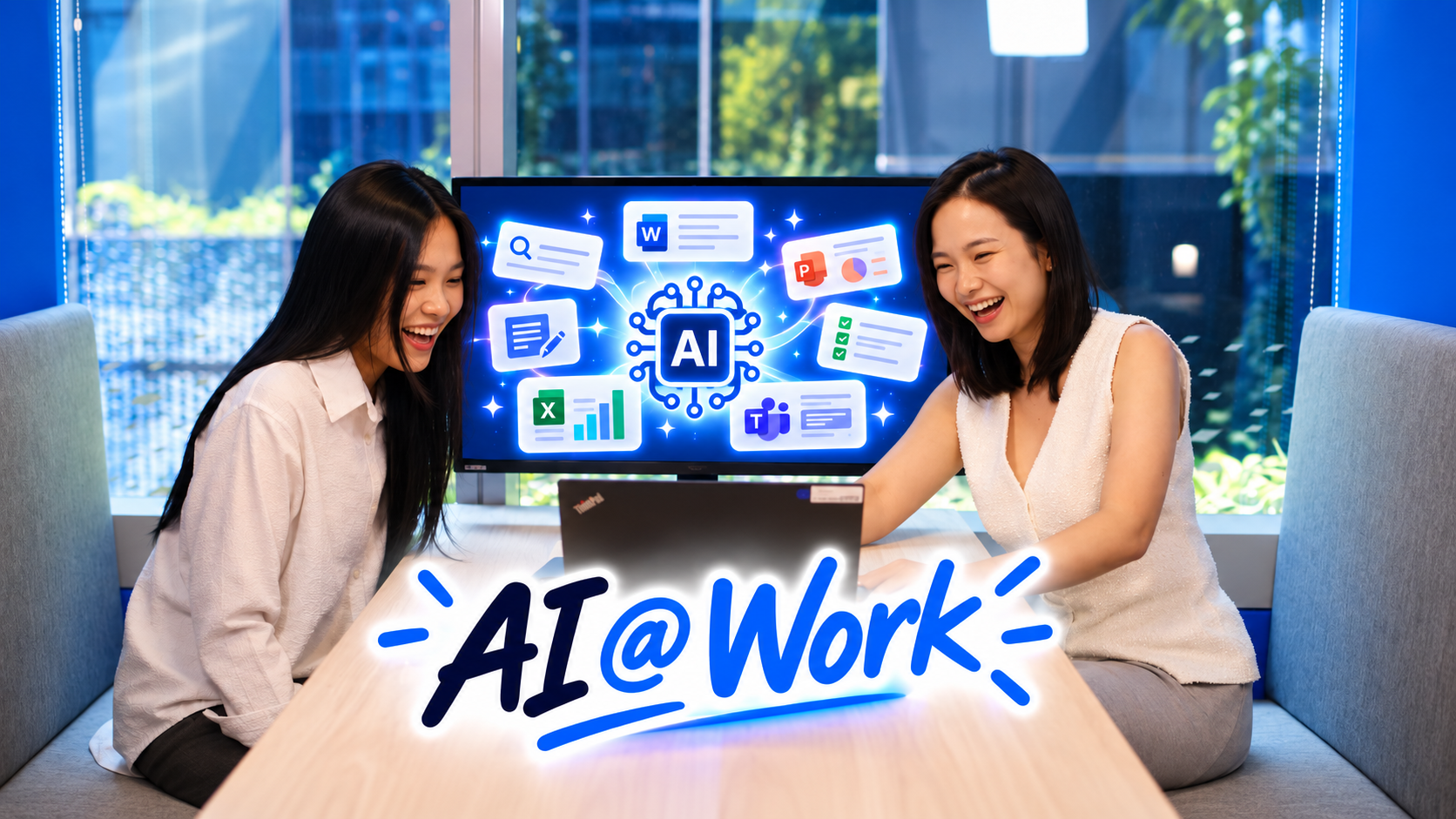 Image showing character thinking about how to use AI